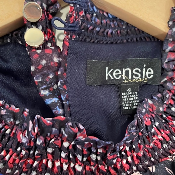 NWT Kensie 4 multicolor purple navy red stripe midi maxi ruffle shark bite new 4 - Picture 8 of 11